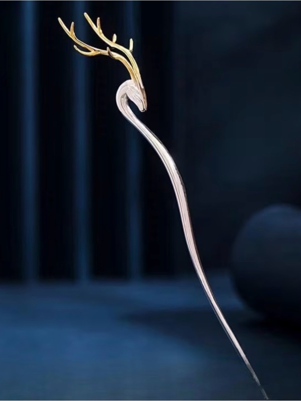 Gold & Silver Deer Antler Hair Stick - Elegant Women’s Hair Accessory
